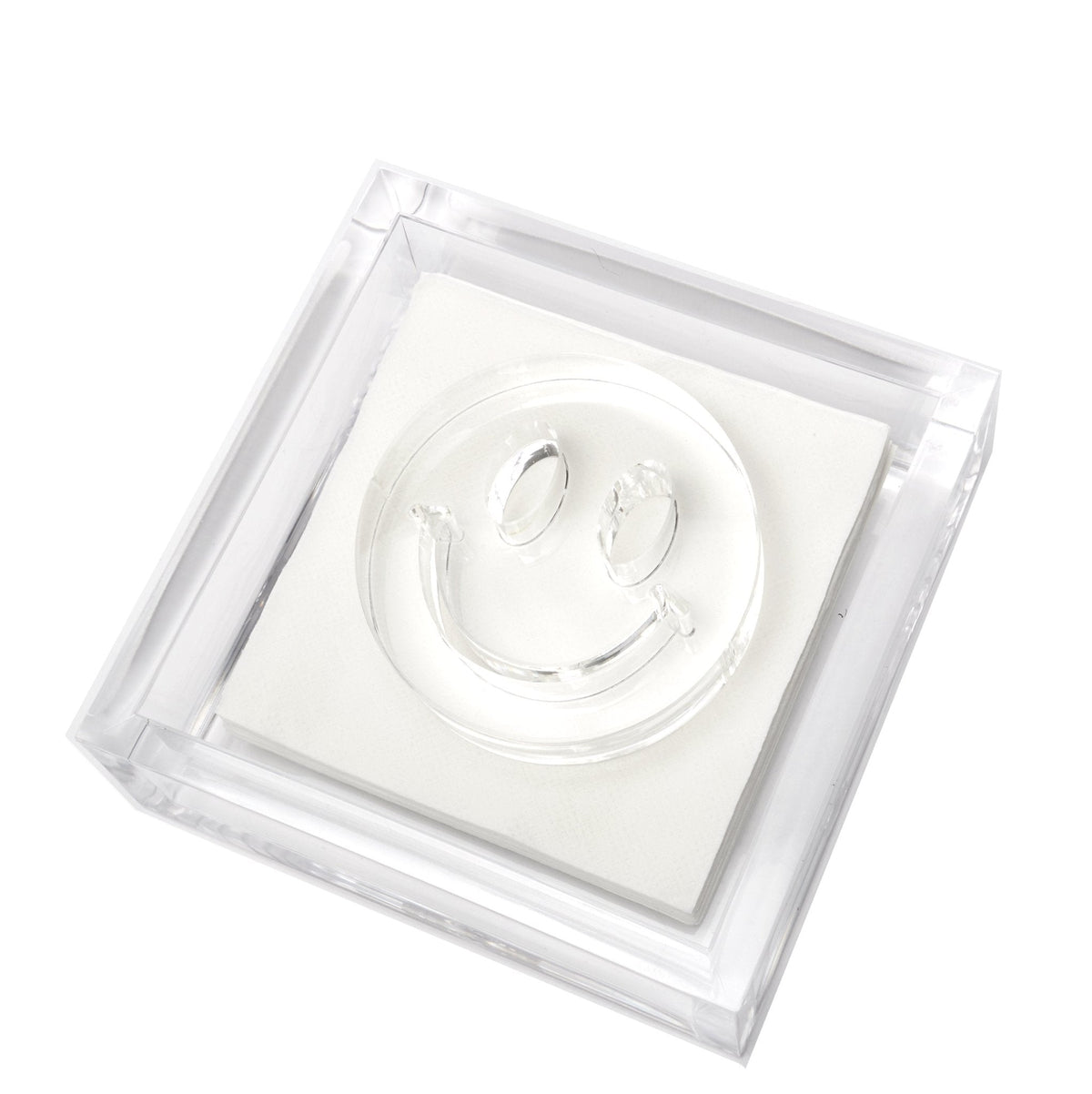 Smiley Face Acrylic Cocktail Napkin Holder