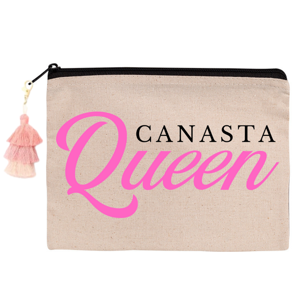 Canasta Zippered Canvas Pouch