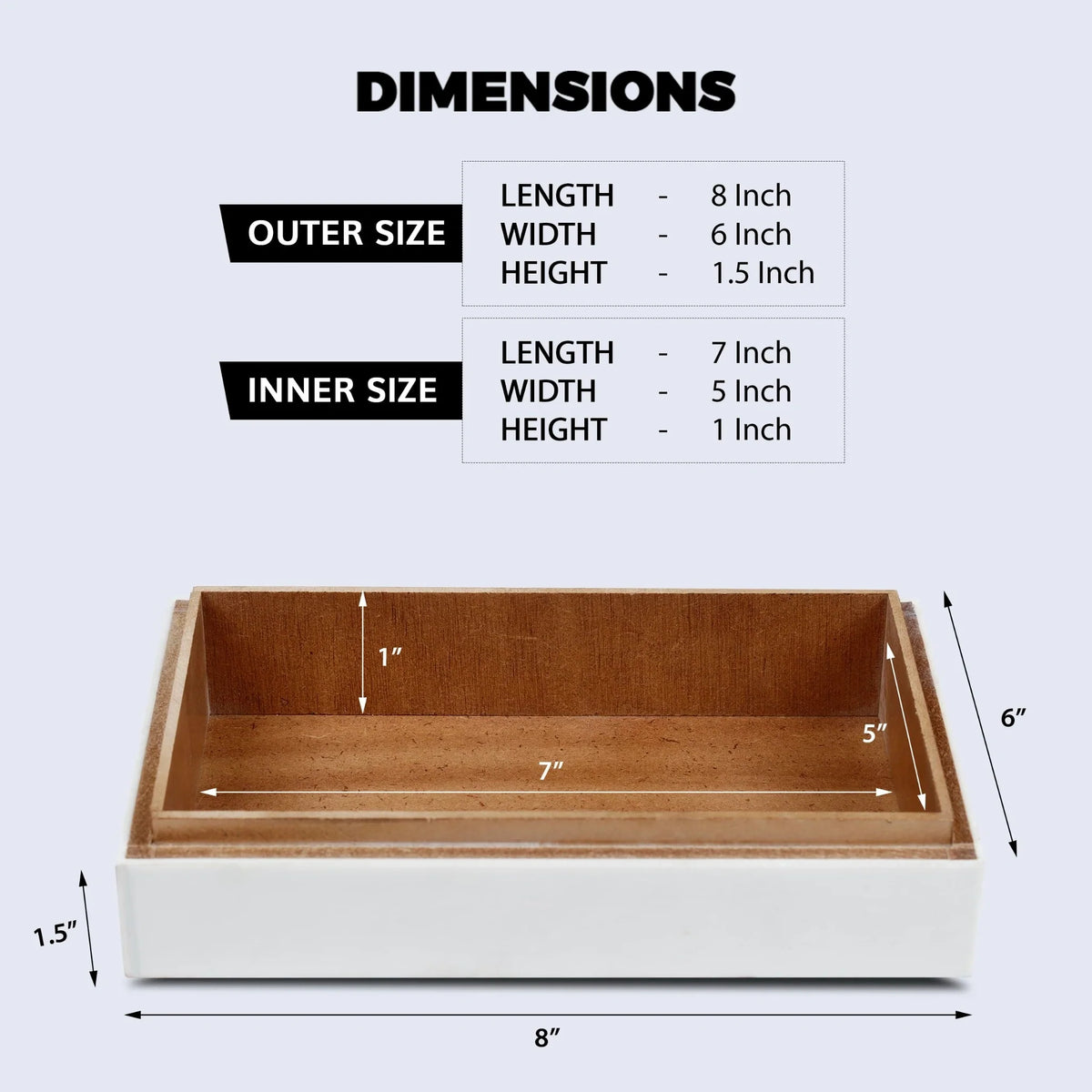 Kept Dapper Black White Resin Inlay & Brass  Storage Box, 7 Sizes
