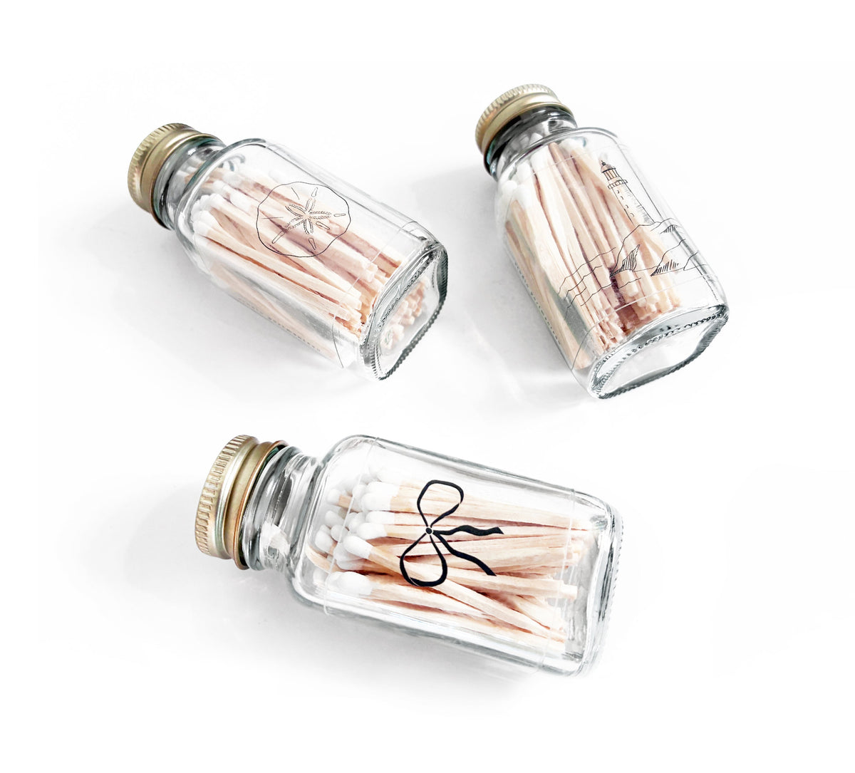 Sand Dollar 2" White Match Jar | Ocean Match Holder