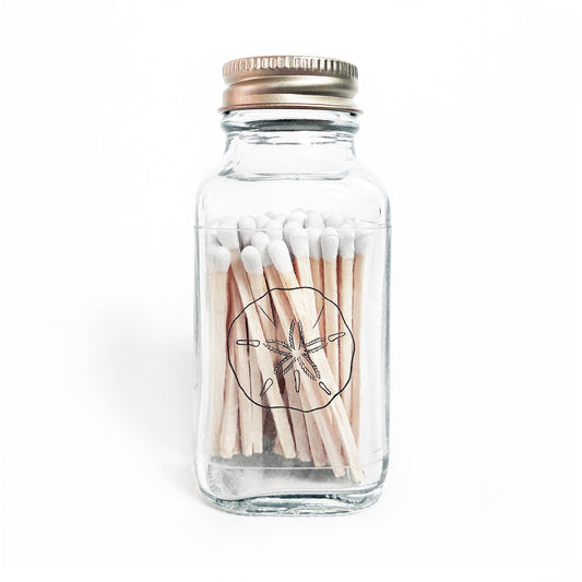 Sand Dollar 2" White Match Jar | Ocean Match Holder