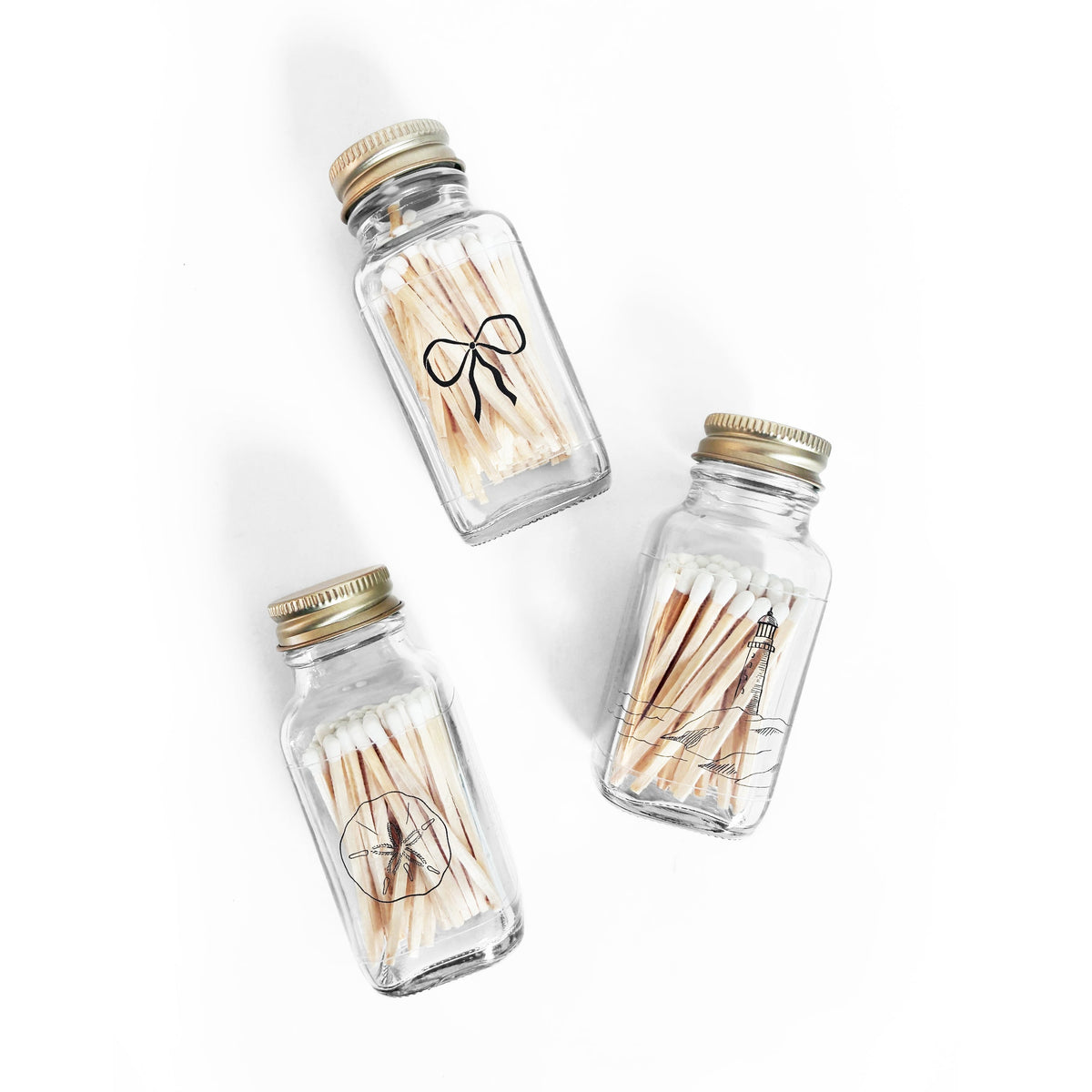 Lighthouse 2" White Match Jar | Rocky Point Match Holder