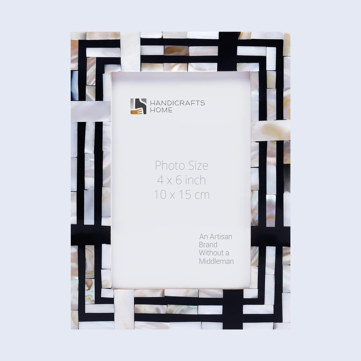 Picture Frames Pearlescent Motif Pattern Collection Mother of Pearl Resin Inlay Black 3 Sizes