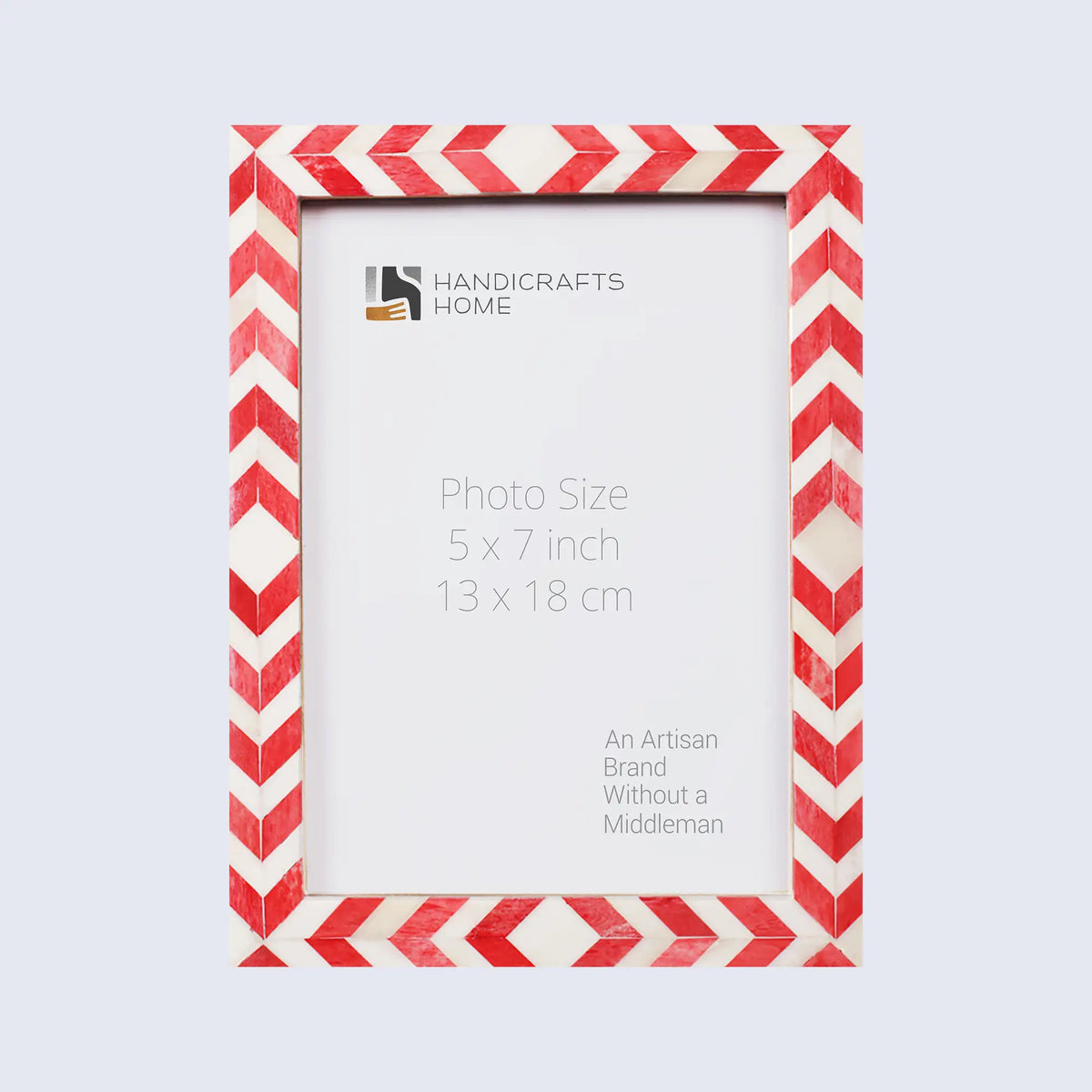 Picture Frame Mosaic Chevron Collection Resin Inlay Red White 3 Sizes