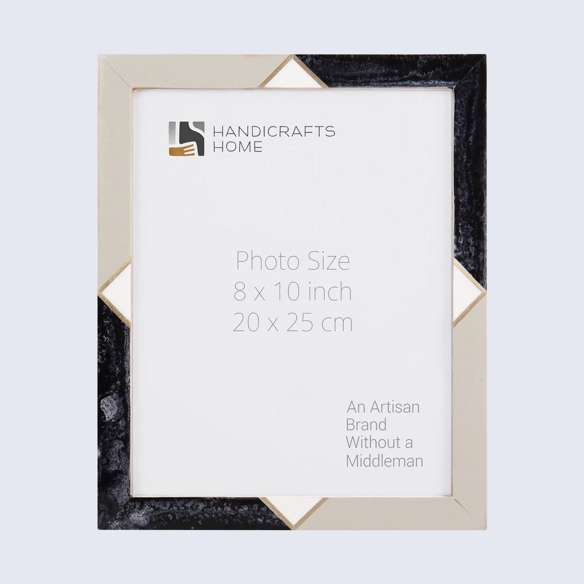Picture Frame Menton Grey Pattern Collection Brass & Resin Inlay Grey – 3 Sizes (Pack of 2)