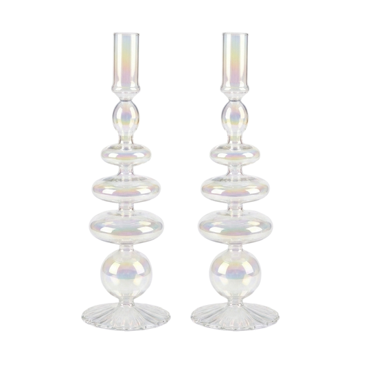 Rainbow Prism Candle Holder - Pair