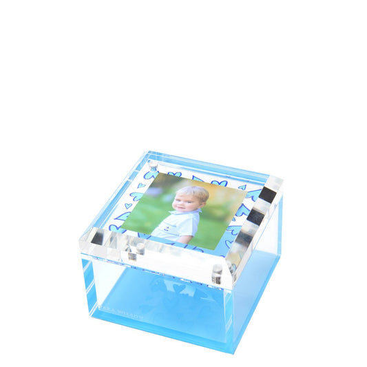 Blue Heart Acrylic 4" x 4" Photo Box
