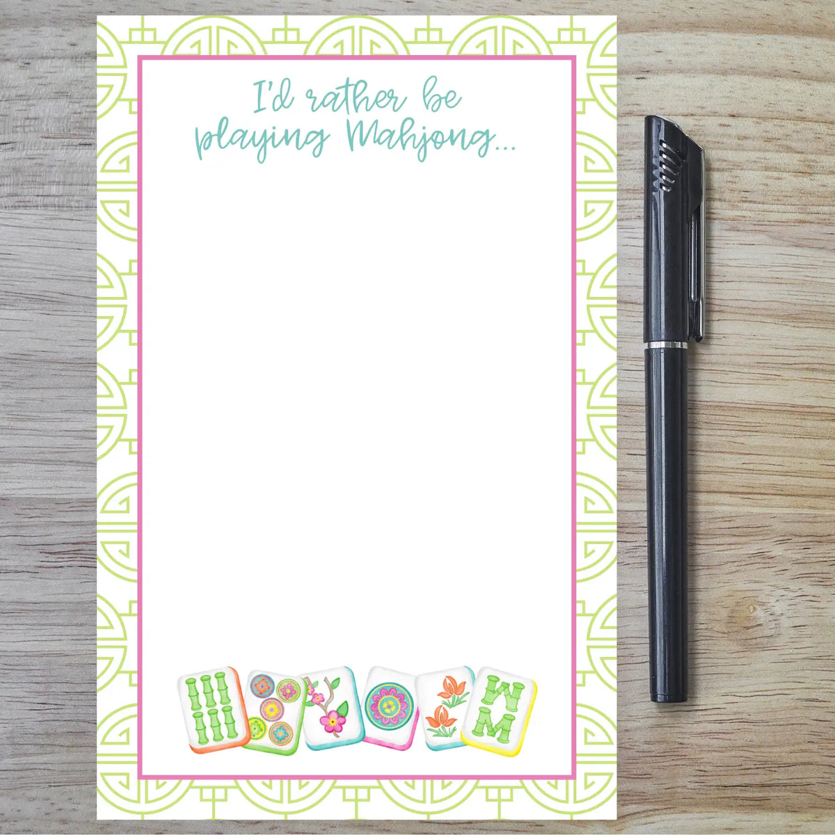 Green Mahjong Notepad