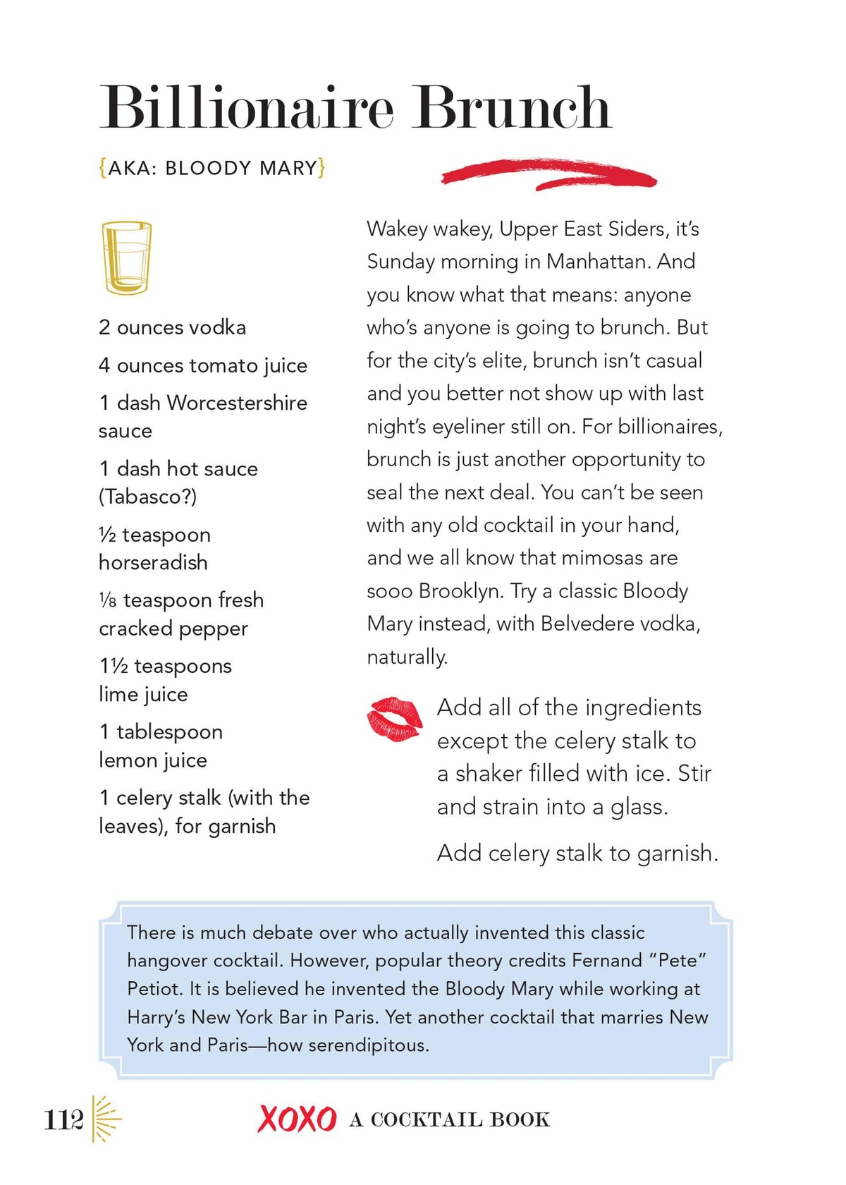 XOXO, A Cocktail Book
