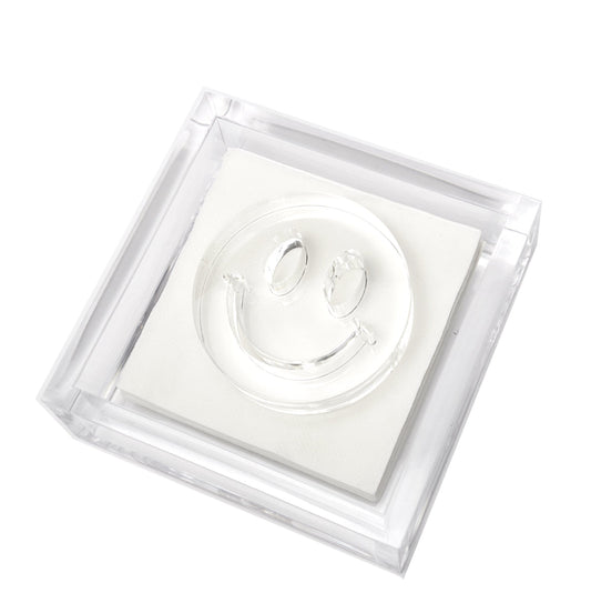 Smiley Face Acrylic Cocktail Napkin Holder