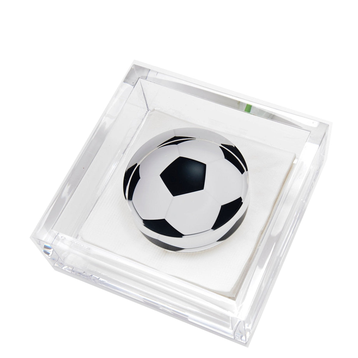 Soccer Ball Acrylic Cocktail Napkin Holder