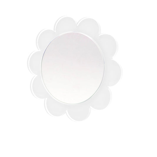 White Acrylic Daisy Mirror
