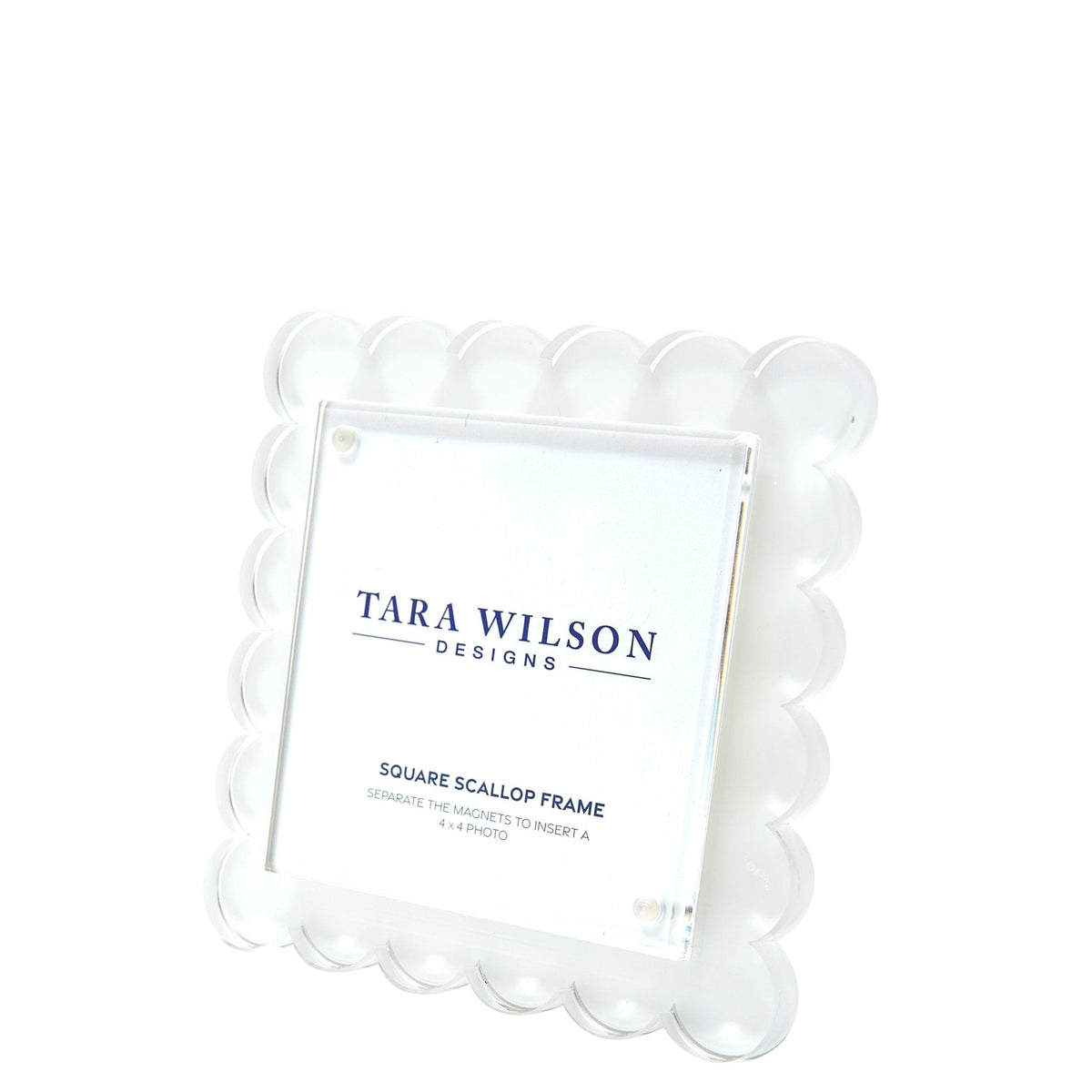 White Acrylic Square Scallop Frame